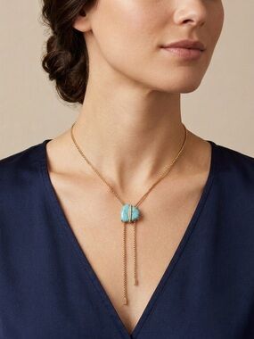 64: Piper K Gold Necklace with Turquoise Pendant